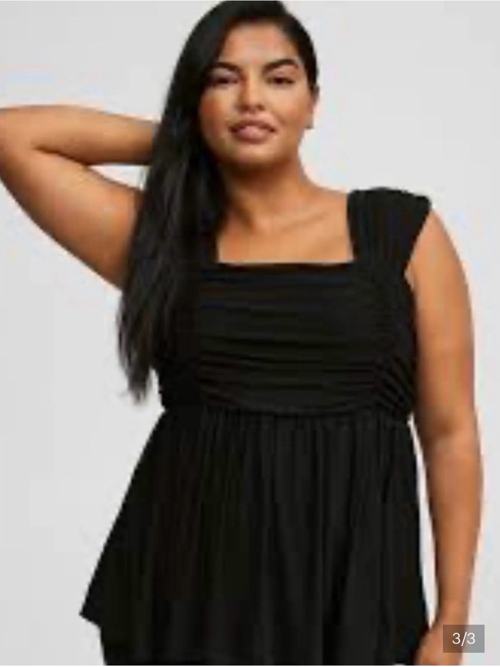 Torrid NWT Black Ruched Babydoll Tank Top